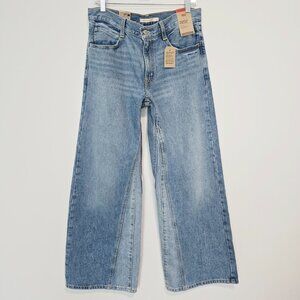 Levi's 94 Baggy Wide Leg Jeans 28 Light Wash Paneled - Y2K